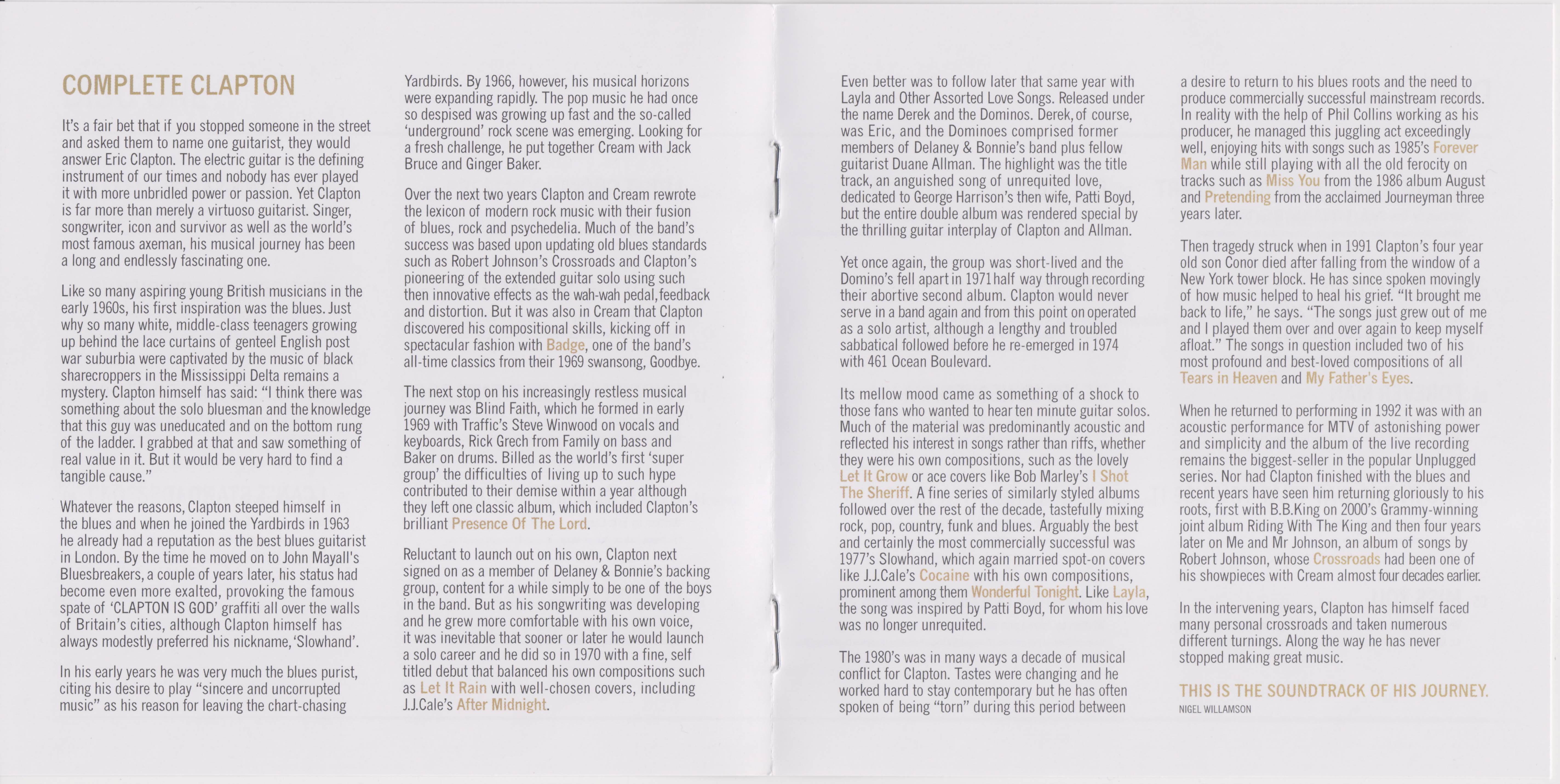 Eric Clapton Complete Clapton : Booklet3 UK